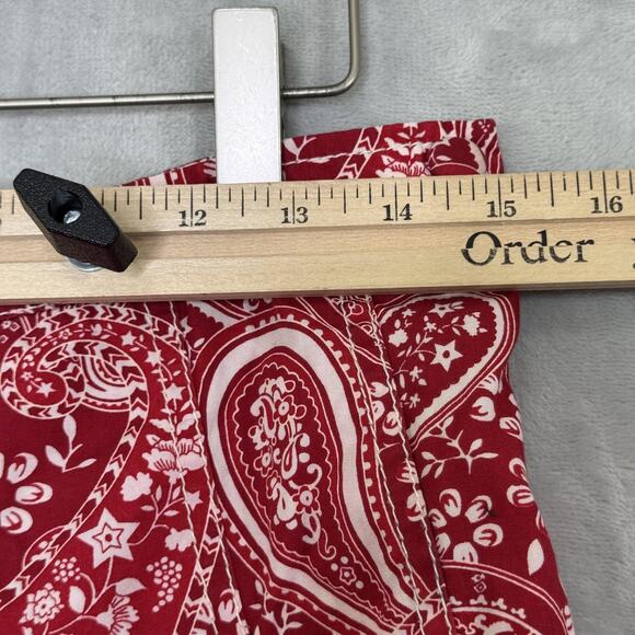 Tommy Hilfiger Skirt Womens 6 Red Paisley Boho A-Line Cotton Side Zip Summer - Picture 6 of 8